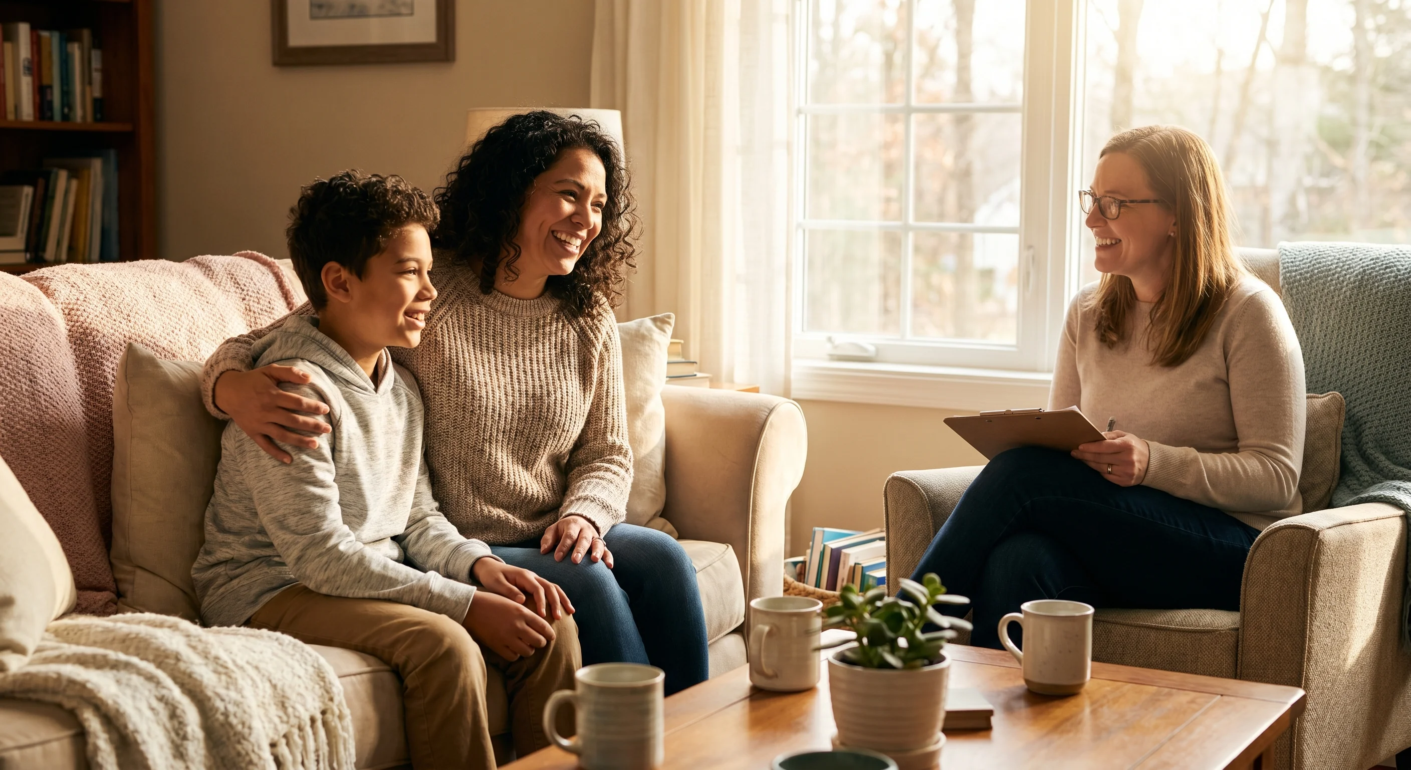 Family visit at Care Option